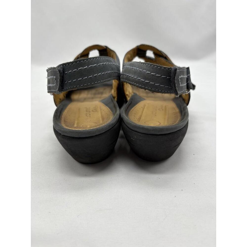 Clarks Unstructured Blue Nubuck Leather Ankle Strap Comfort Sandals Women 7M - Picture 4 of 6